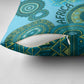 Africa Tribal Traditional Pattern Pillow Cover Blue Motif