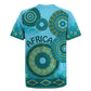 Afro Tribal Traditional Pattern Rugby Jersey Blue Motif