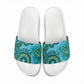 Africa Tribal Traditional Pattern Slide Sandals Blue Motif