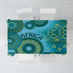 Afro Tribal Traditional Pattern Tablecloth Blue Motif