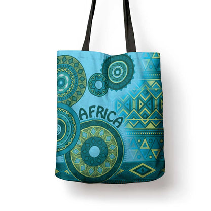 Africa Tribal Traditional Pattern Tote Bag Blue Motif