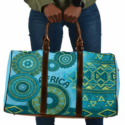 Africa Tribal Traditional Pattern Travel Bag Blue Motif