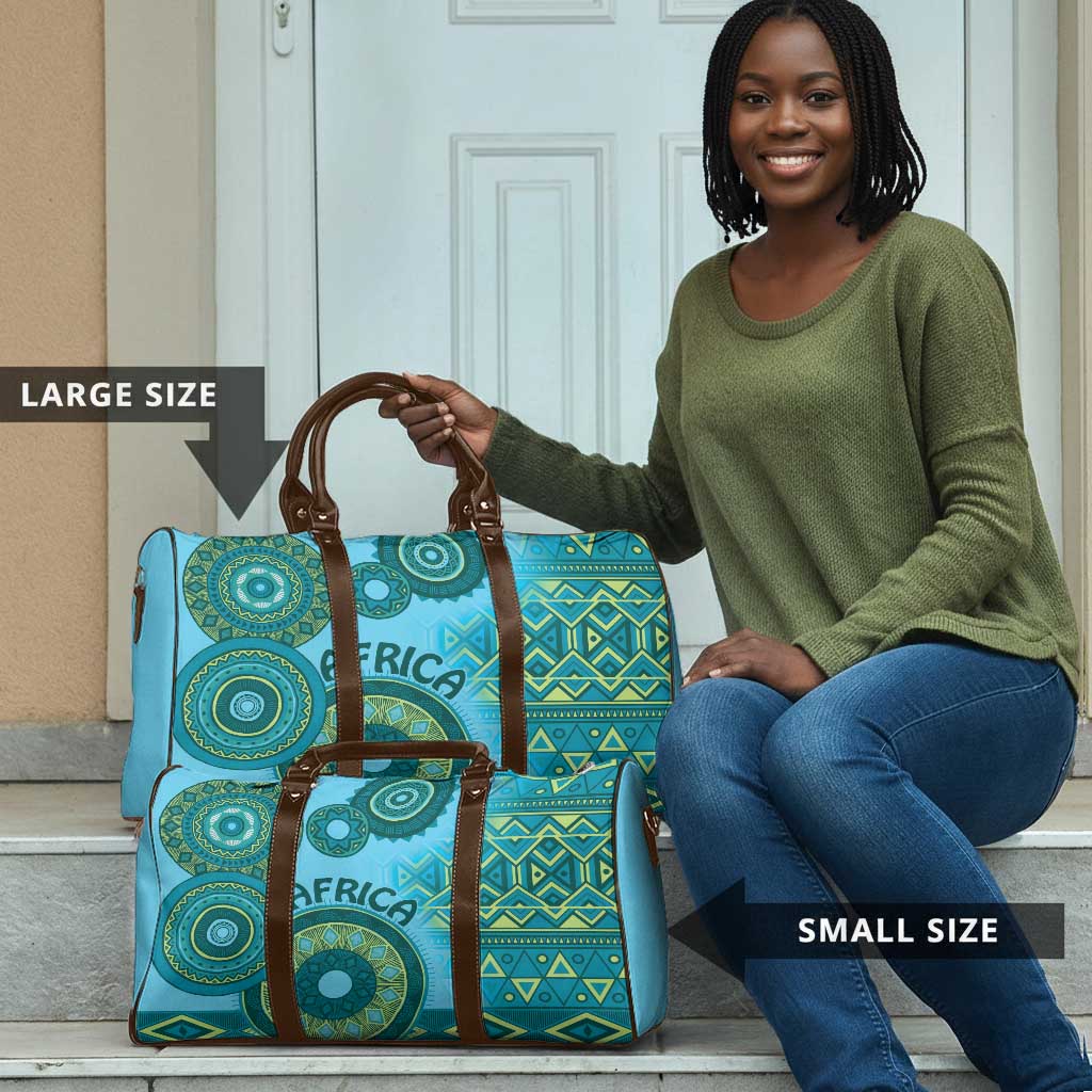 Africa Tribal Traditional Pattern Travel Bag Blue Motif