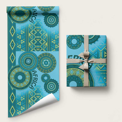 Africa Tribal Traditional Pattern Wrapping Paper Blue Motif - African Pride