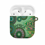 Africa Tribal Traditional Pattern AirPods Case Green Motif