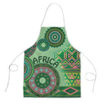 Africa Tribal Traditional Pattern Apron Green Motif