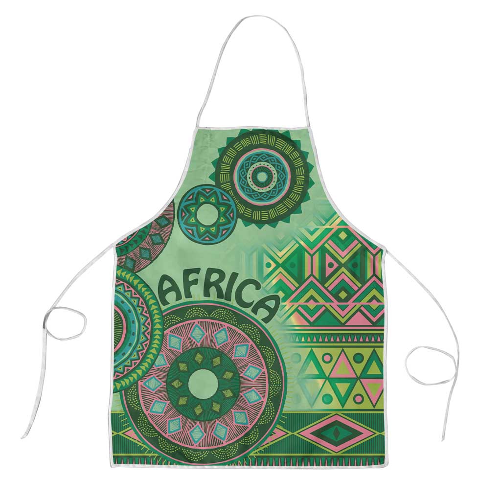 Africa Tribal Traditional Pattern Apron Green Motif