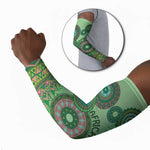 Africa Tribal Traditional Pattern Arm Sleeves Green Motif