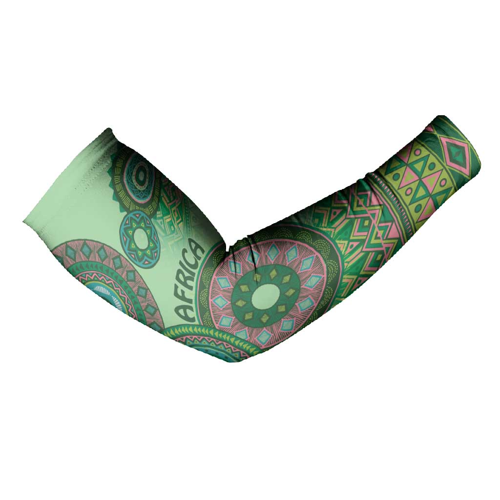 Africa Tribal Traditional Pattern Arm Sleeves Green Motif