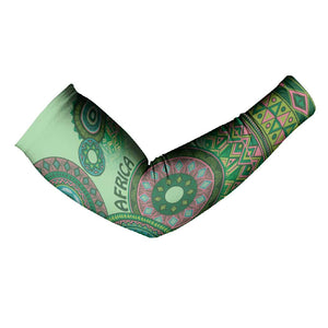 Africa Tribal Traditional Pattern Arm Sleeves Green Motif
