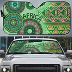 Africa Tribal Traditional Pattern Auto Sun Shade Green Motif