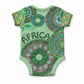 Africa Tribal Traditional Pattern Baby Onesie Green Motif