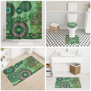 Africa Tribal Traditional Pattern Bathroom Set Green Motif