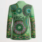 Africa Tribal Traditional Pattern Blazer Green Motif