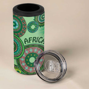 Afro Tribal Traditional Pattern 4 in 1 Can Cooler Tumbler Green Motif