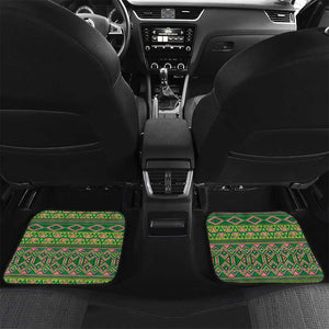 Afro Tribal Traditional Pattern Car Mats Green Motif