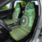 Afro Tribal Traditional Pattern Car Seat Cover Green Motif