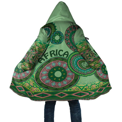 Africa Tribal Traditional Pattern Cloak Green Motif