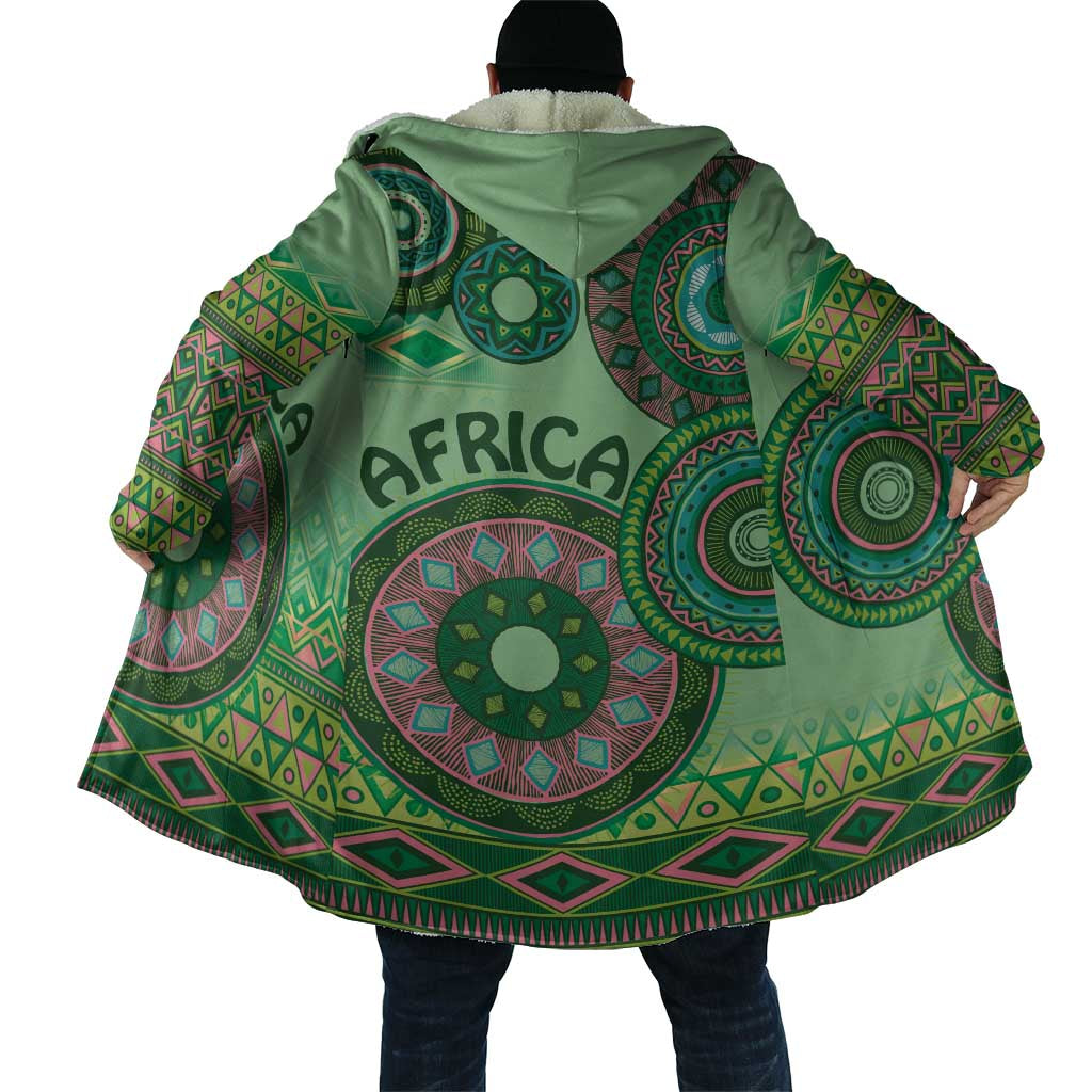 Africa Tribal Traditional Pattern Cloak Green Motif