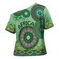 Africa Tribal Traditional Pattern Cross Shoulder Shirt Green Motif