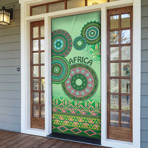 Africa Tribal Traditional Pattern Door Cover Green Motif
