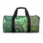 Africa Tribal Traditional Pattern Duffle Bag Green Motif