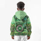 Afro Tribal Traditional Pattern Kid Hoodie Green Motif