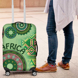 Afro Tribal Traditional Pattern Luggage Cover Green Motif