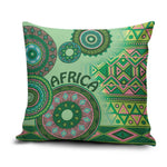 Africa Tribal Traditional Pattern Pillow Cover Green Motif