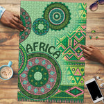 Africa Tribal Traditional Pattern Puzzle Green Motif