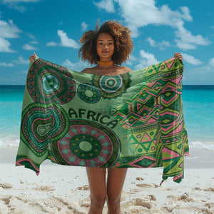 Afro Tribal Traditional Pattern Sarong Green Motif