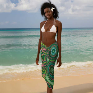 Afro Tribal Traditional Pattern Sarong Green Motif