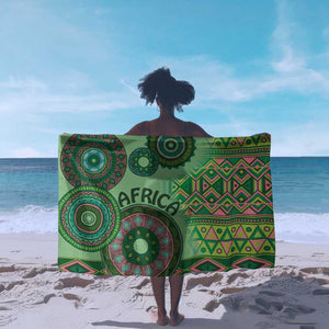 Afro Tribal Traditional Pattern Sarong Green Motif