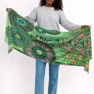 Africa Tribal Traditional Pattern Simple Headwrap Green Motif