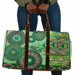 Africa Tribal Traditional Pattern Travel Bag Green Motif