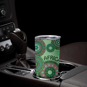 Afro Tribal Traditional Pattern Tumbler Cup Green Motif