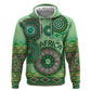 Afro Tribal Traditional Pattern Zip Hoodie Green Motif