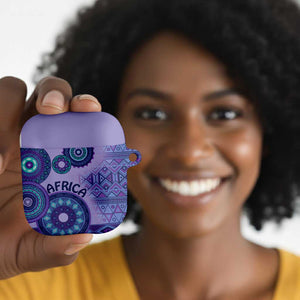 Africa Tribal Traditional Pattern AirPods Case Purple Motif
