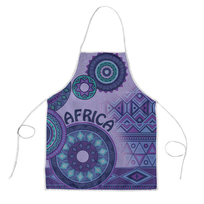 Africa Tribal Traditional Pattern Apron Purple Motif