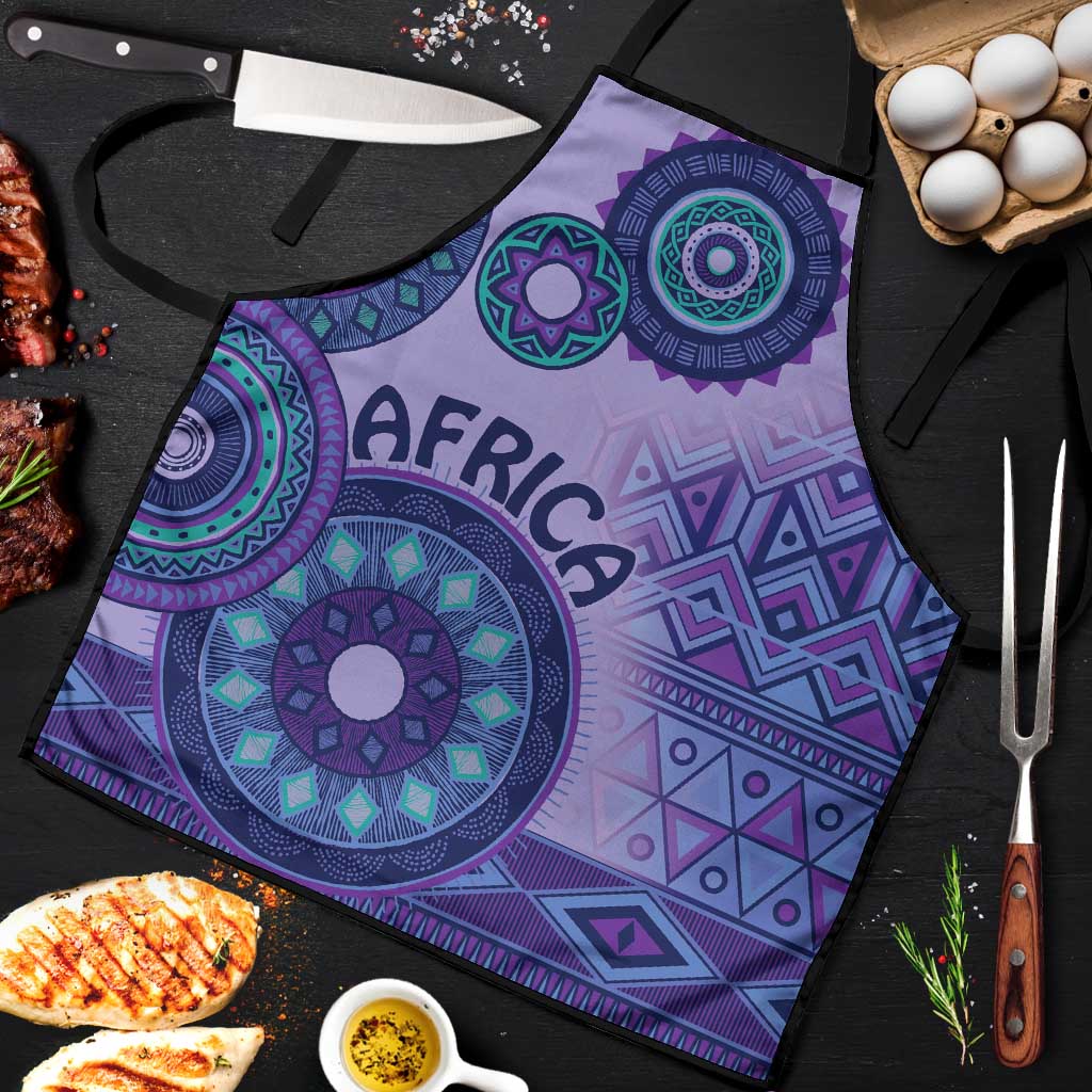 Africa Tribal Traditional Pattern Apron Purple Motif