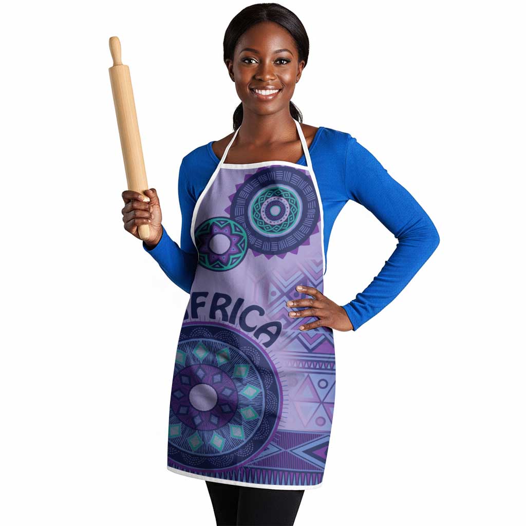 Africa Tribal Traditional Pattern Apron Purple Motif