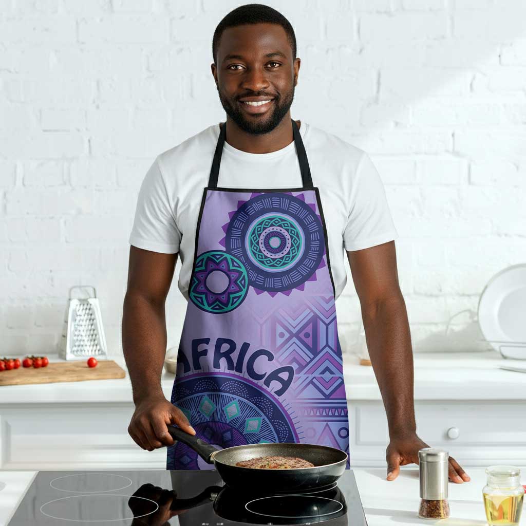 Africa Tribal Traditional Pattern Apron Purple Motif