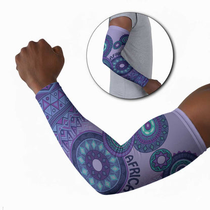 Africa Tribal Traditional Pattern Arm Sleeves Purple Motif