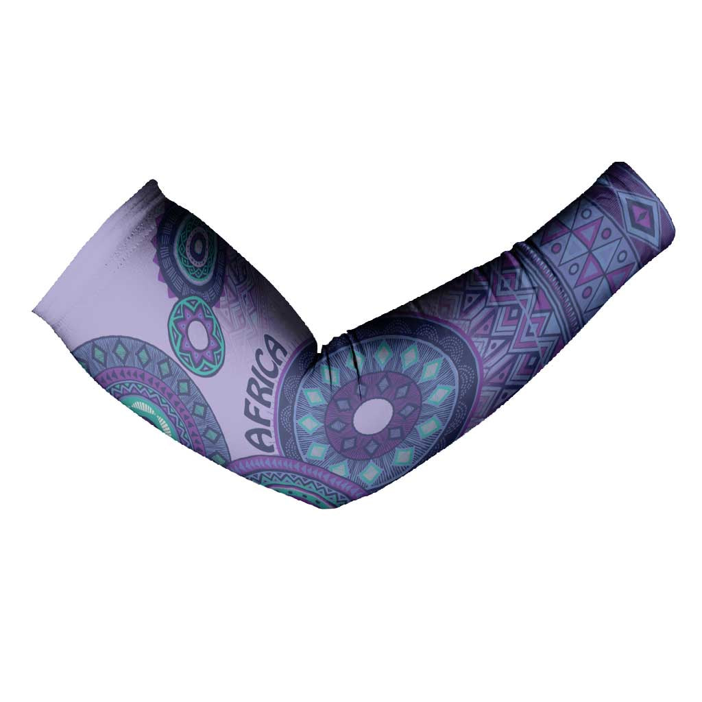Africa Tribal Traditional Pattern Arm Sleeves Purple Motif