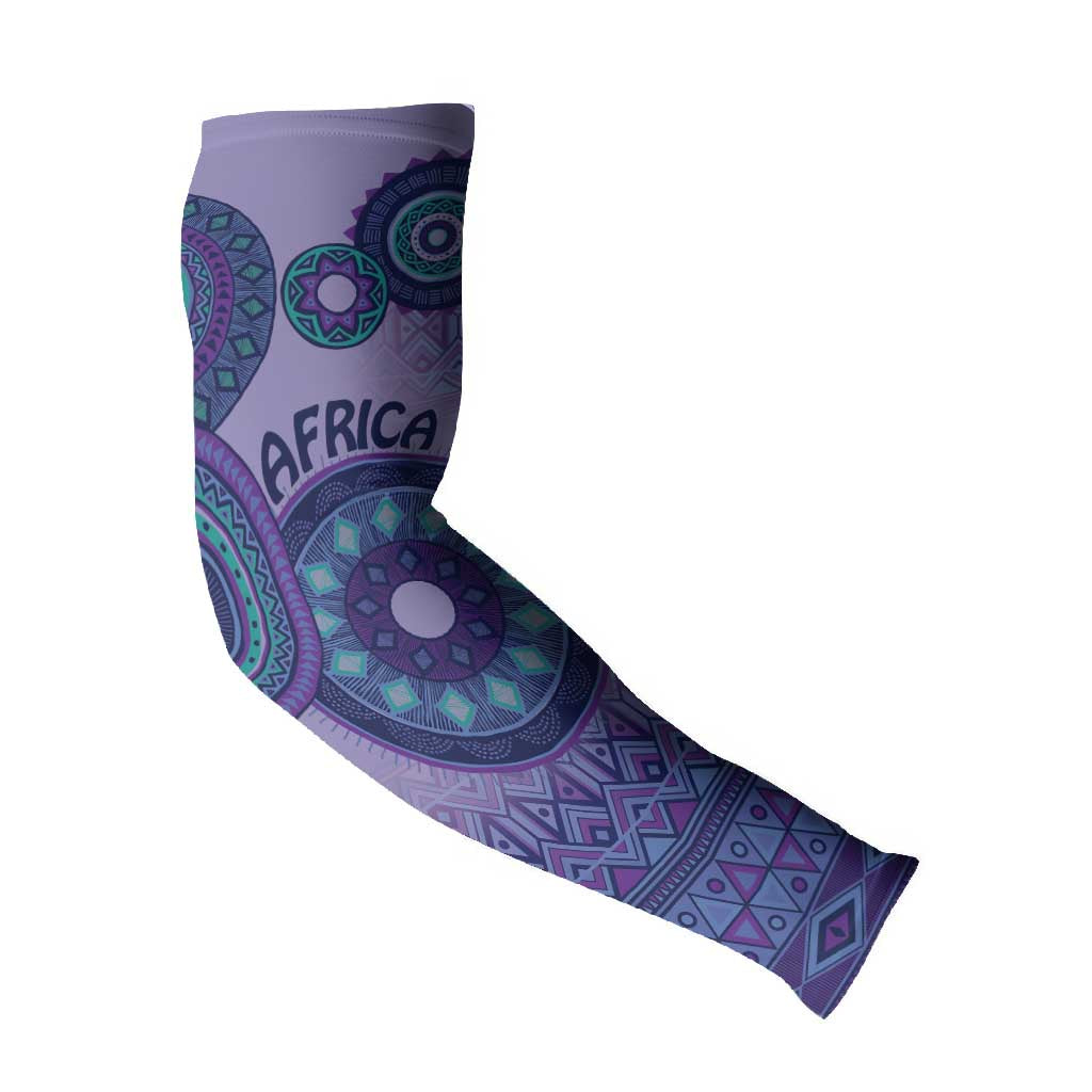 Africa Tribal Traditional Pattern Arm Sleeves Purple Motif