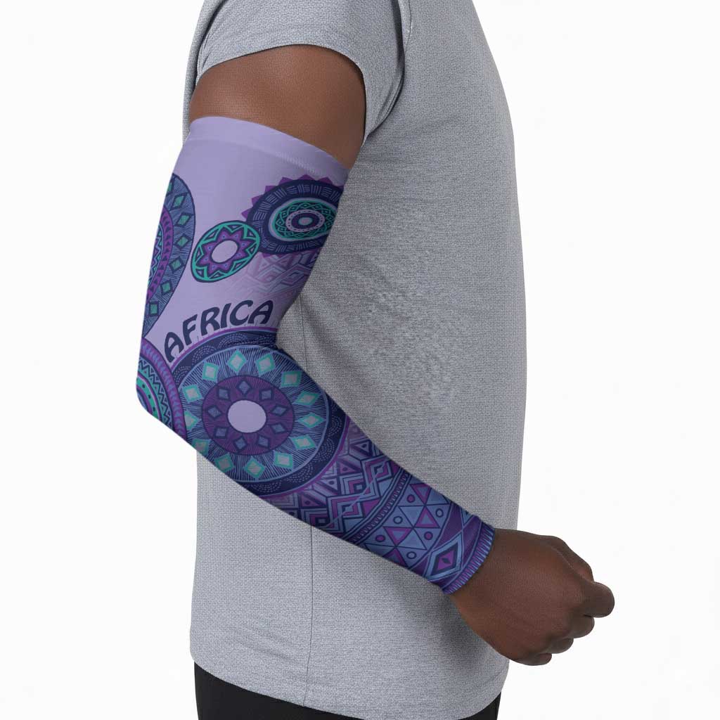 Africa Tribal Traditional Pattern Arm Sleeves Purple Motif