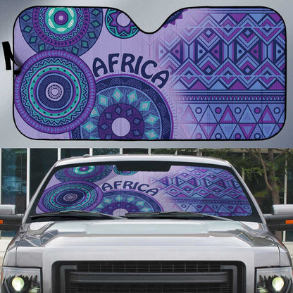 Africa Tribal Traditional Pattern Auto Sun Shade Purple Motif