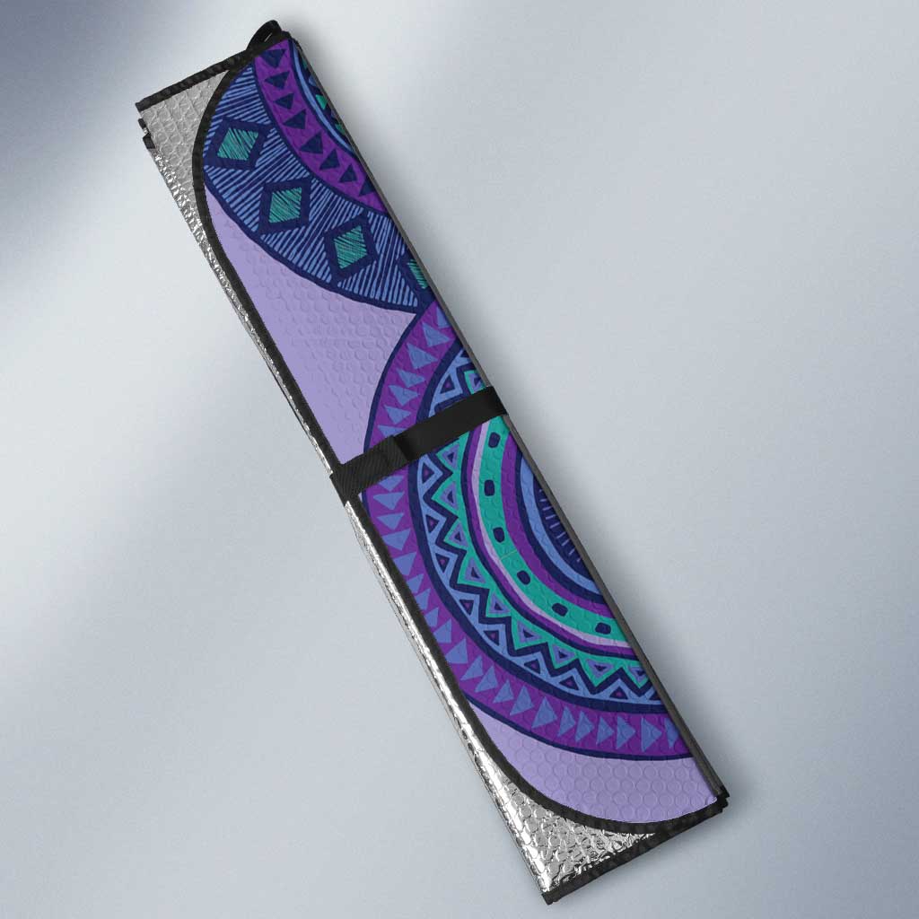 Africa Tribal Traditional Pattern Auto Sun Shade Purple Motif