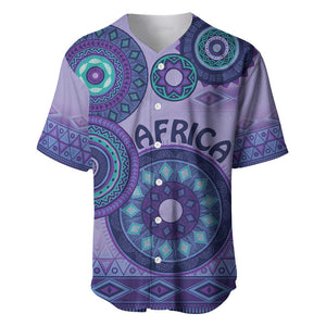 Afro Tribal Traditional Pattern Baseball Jersey Purple Motif