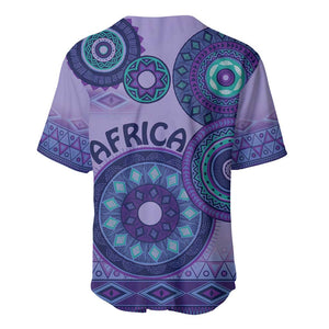 Afro Tribal Traditional Pattern Baseball Jersey Purple Motif